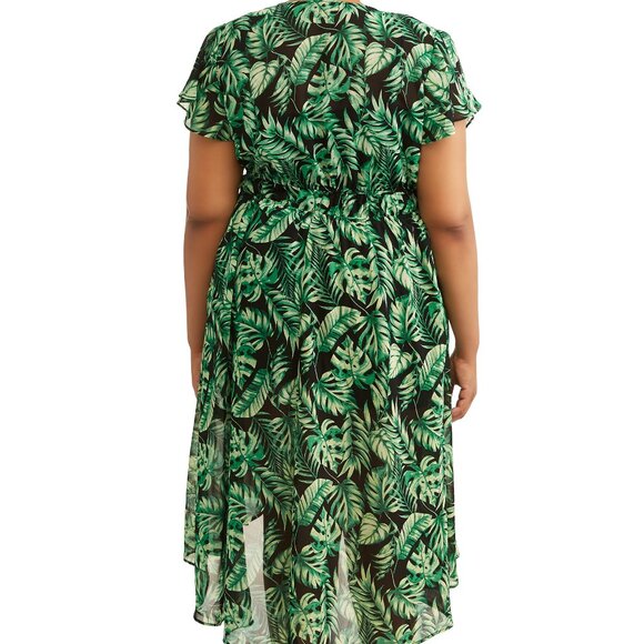 Derek Heart Plus Size 1X High Low Palm Kimono - Picture 9 of 9